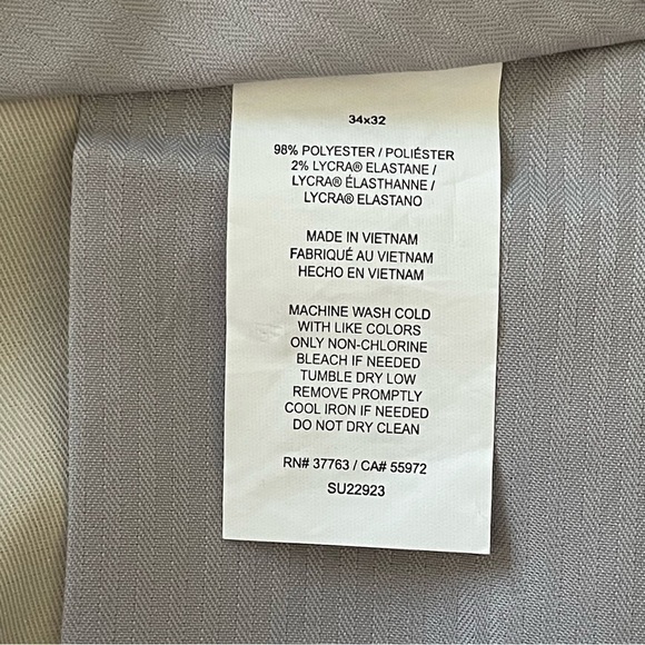 PGA Tour men Ultimate flat front golf pants light beige size 34x32 NWT - Picture 10 of 10